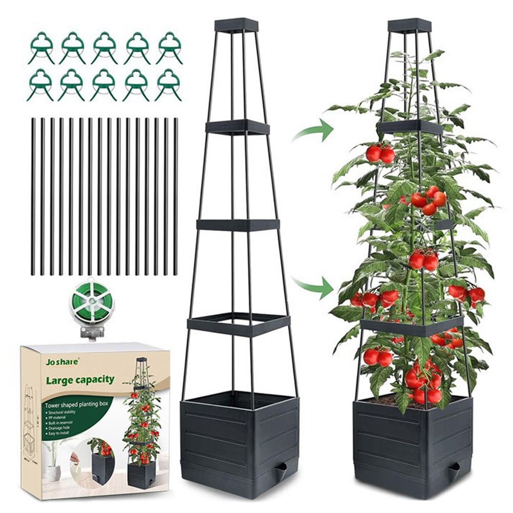 Self-Watering Planter - صندوق زراعة مرتفع مع شبكة تثبيت