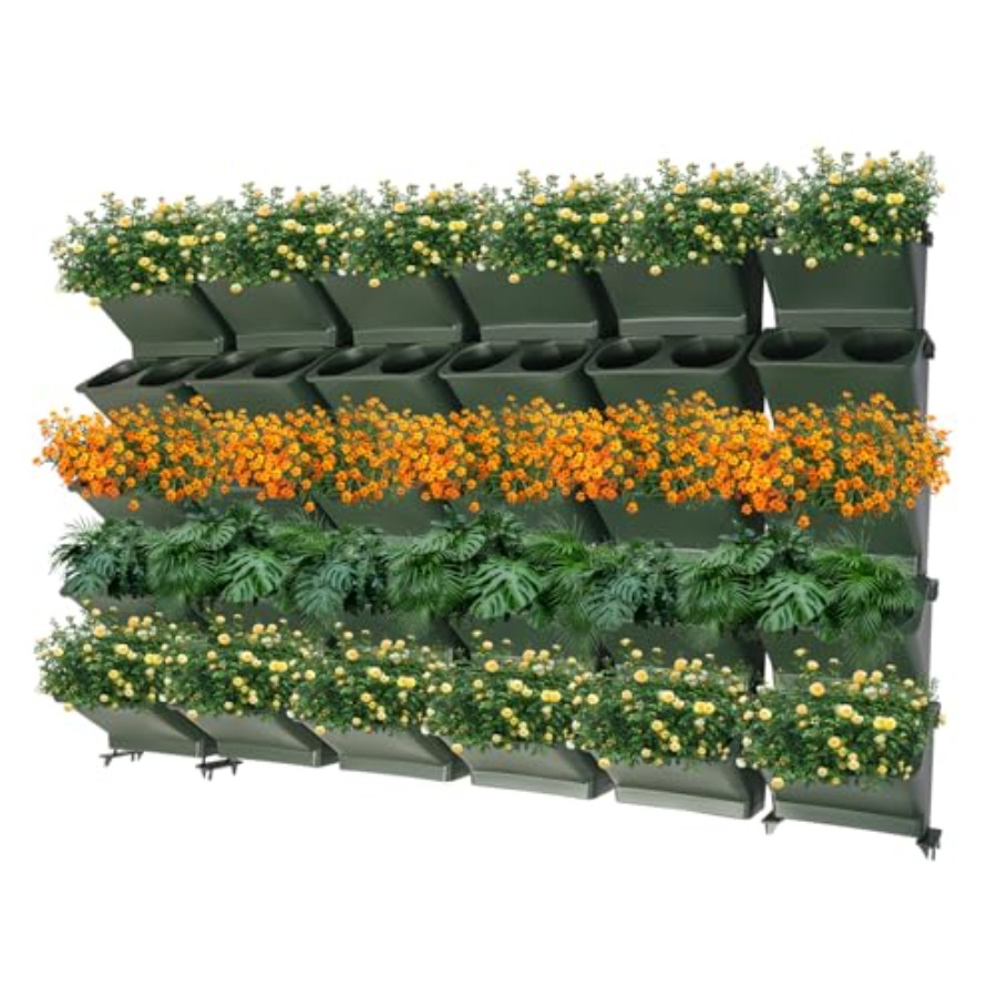 مزهرية جدارية عمودية للشرفة وا - مراجعة Self-Watering Planter وسعره